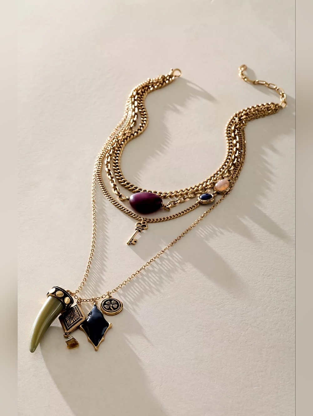 NWT Free People Zella Layer Necklace In Gold